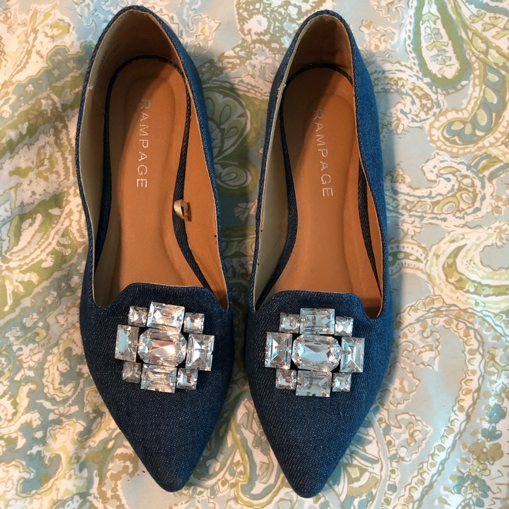 Rampage Blue/Denim Rhinestone Flats